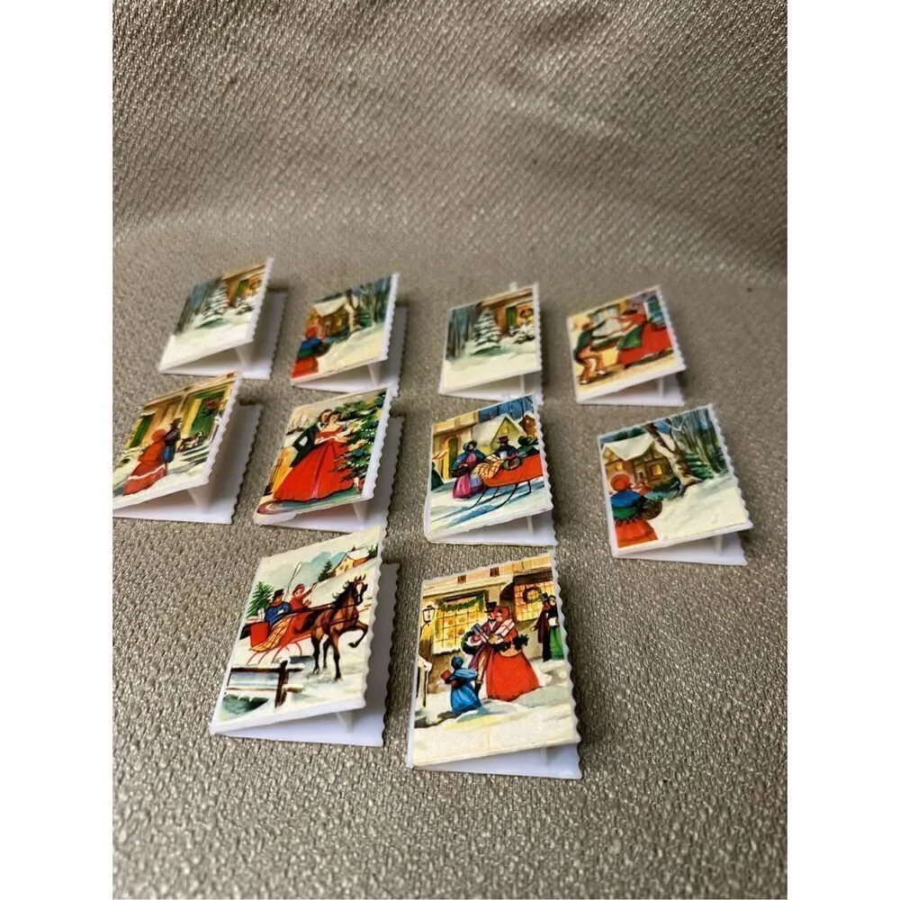 Vintage Christmas String Lights Postcard Winter Scenery Light Covers Lot of 10